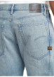Thumbnail Jean en coton bleu avec des passants à la taille et une coupe droite - Image 3