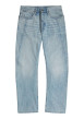 Thumbnail Jean en coton bleu avec des passants à la taille et une coupe droite - Image 4