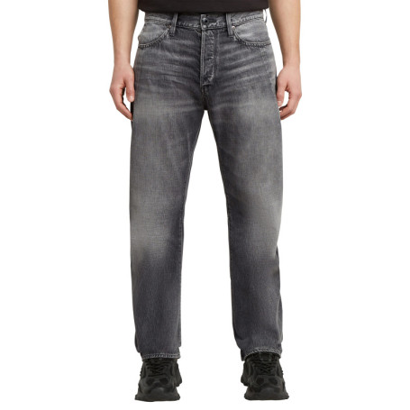 Jean en coton gris avec une coupe droite et des...