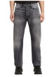 Thumbnail Jean en coton gris avec une coupe droite et des passants à la taille