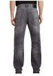Thumbnail Jean en coton gris avec une coupe droite et des passants à la taille - Image 2