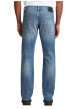 Thumbnail Jean en coton bleu avec une coupe droite et des passants à la taille - Image 2