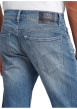 Thumbnail Jean en coton bleu avec une coupe droite et des passants à la taille - Image 3