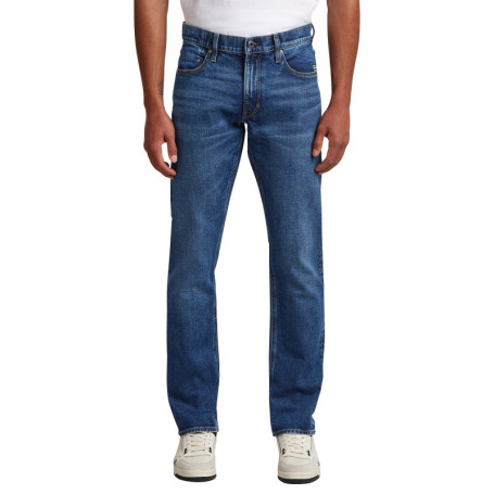 Jean en coton bleu avec une coupe droite et des...