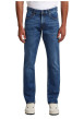 Thumbnail Jean en coton bleu avec une coupe droite et des passants pour ceinture