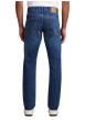 Thumbnail Jean en coton bleu avec une coupe droite et des passants pour ceinture - Image 2