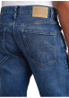 Thumbnail Jean en coton bleu avec une coupe droite et des passants pour ceinture - Image 3