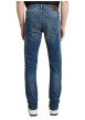 Thumbnail Jean en coton bleu avec une coupe slim et des passants pour ceinture - Image 2