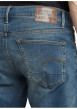 Thumbnail Jean en coton bleu avec une coupe slim et des passants pour ceinture - Image 3