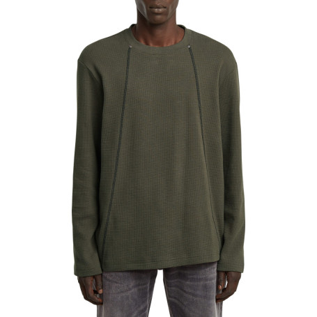 T-shirt en coton gris uni avec une coupe droite...