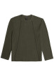 Thumbnail T-shirt en coton gris uni avec une coupe droite et un col rond - Image 4