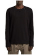 Thumbnail T-shirt en coton noir uni avec un col rond et une coupe droite