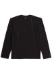 Thumbnail T-shirt en coton noir uni avec un col rond et une coupe droite - Image 5