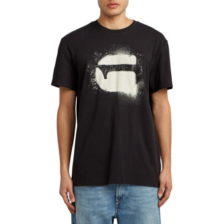 T-shirt en coton noir imprimé avec logo...