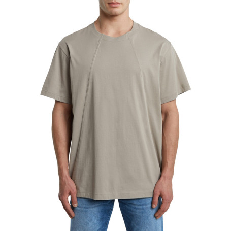 T-shirt en coton gris uni avec une coupe droite...