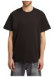 Thumbnail T-shirt en coton noir uni avec un col rond et un patch d'authenticité