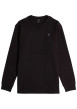 Thumbnail T-shirt en coton noir uni avec logo iconique sur la poitrine et un col rond - Image 4