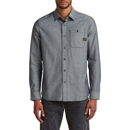 Chemise en coton grise unie avec une coupe...