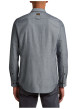 Thumbnail Chemise en coton grise unie avec une coupe droite et des boutons - Image 2