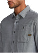 Thumbnail Chemise en coton grise unie avec une coupe droite et des boutons - Image 3