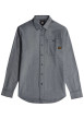Thumbnail Chemise en coton grise unie avec une coupe droite et des boutons - Image 4