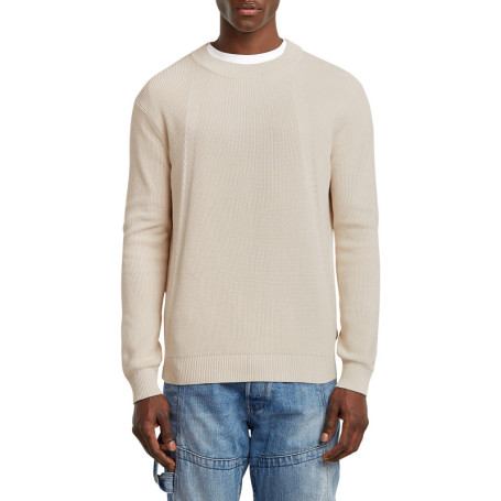 Pull en coton blanc uni avec une coupe droite...
