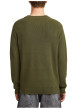 Thumbnail Pull en coton vert uni avec un col rond et un patch d'authenticité - Image 2