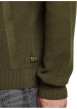 Thumbnail Pull en coton vert uni avec un col rond et un patch d'authenticité - Image 3