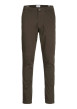 Thumbnail Pantalon Chino Marco Bowie en coton marron uni avec une coupe slim