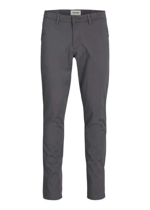 Pantalon Chino Marco Bowie en coton anthracite uni avec une coupe slim
