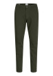 Thumbnail Pantalon Chino Marco Bowie en coton kaki uni avec une coupe slim