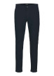 Thumbnail Pantalon marine Chino Marco Bowie en coton à motifs en chevrons et à coupe slim