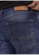 Thumbnail Jean 5 poches Clark en coton indigo délavé avec une coupe droite - Image 8