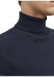 Thumbnail Pull marine en maille fine à coupe ajustée avec col roulé et manches longues - Image 7