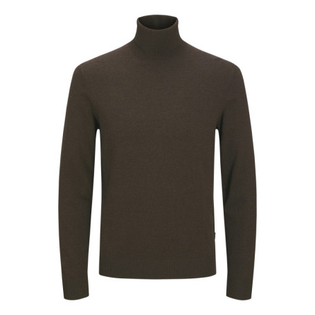 Pull marron en maille fine à coupe ajustée avec...