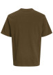 Thumbnail T-shirt manches courtes en coton kaki uni avec une coupe droite - Image 2