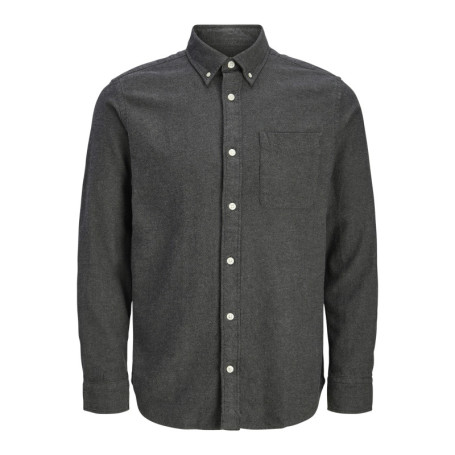 Chemise twill en coton biologique anthracite à...