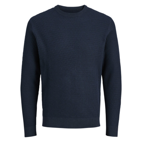 Pull en coton marine à coupe droite en maille...