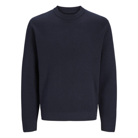 Pull manches longues en coton marine en maille...