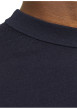 Thumbnail Pull manches longues en coton marine en maille fine à coupe droite avec col rond - Image 6