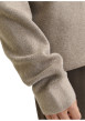 Thumbnail Pull manches longues en coton beige en maille fine à coupe droite avec col rond - Image 7
