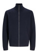 Thumbnail Gilet en coton marine en maille fine à coupe droite avec un col montant