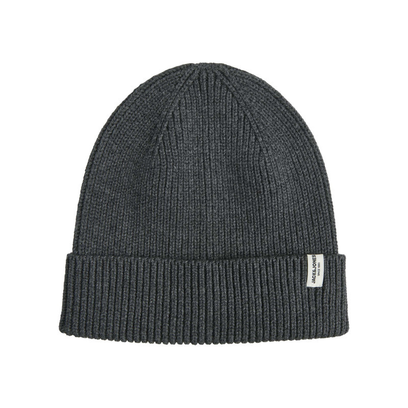 Premium By Jack & Jones - Bonnet Gris En Coton Biologique En Maille Côtelée - Gris Premium By Jack & Jones - Bonnet Gris En Coton Biologique En Maille Côtelée - Gris