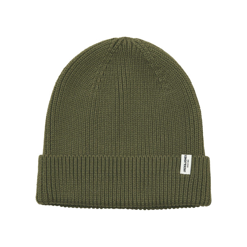 Premium By Jack & Jones - Bonnet Kaki En Coton Biologique En Maille Côtelée - Kaki Premium By Jack & Jones - Bonnet Kaki En Coton Biologique En Maille Côtelée - Kaki