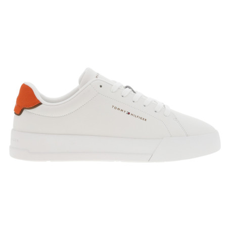 Baskets en cuir blanches avec lacets plats et...