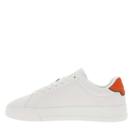 Baskets en cuir blanches avec lacets plats et...