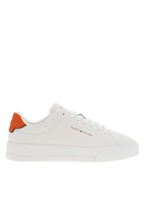 Baskets en cuir blanches avec lacets plats et...