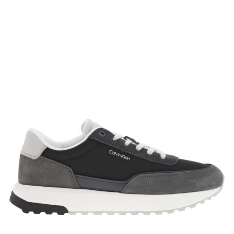 Baskets running en cuir grises avec des...