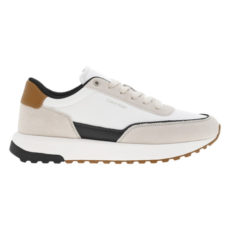 Baskets running en cuir blanches et crème avec...