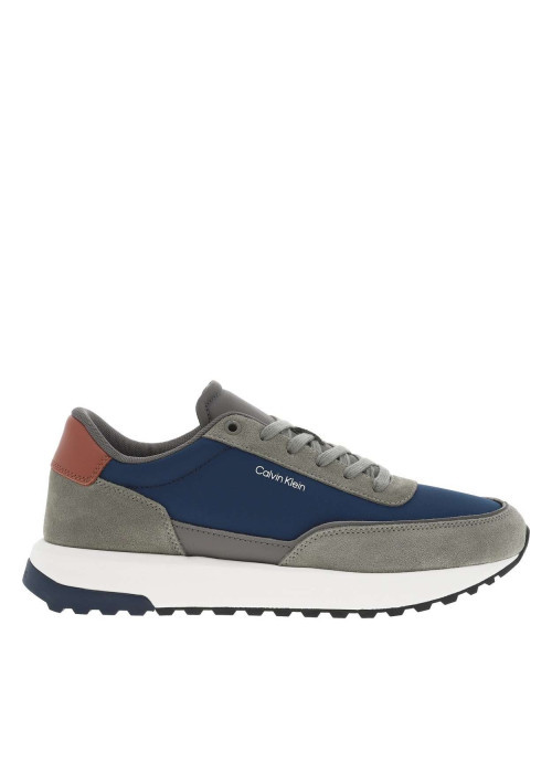 Baskets running en cuir multicolores avec des empiècements en cuir nubuck et cuir lisse